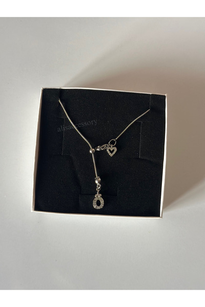 Alis Accessory Gümüş Renk Asansör Kolye Harfli