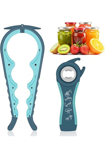 COOYA Jar Opener Kit, 4 in 1 Jar Opener for Seniors with Arthritis, 5 in 1 Multi-Function Bottle Opener