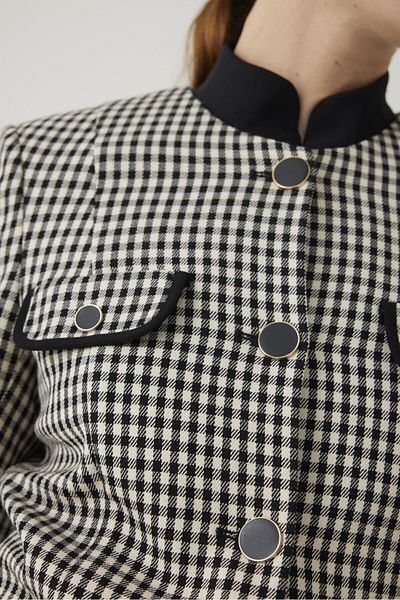 Exquise Gingham Slim Fit Jacket - Relaxed Fit