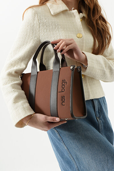 Nas Bag 1418  Kadın Omuz Çantası Kol Çantası El Çantası Çapraz Çanta TABA-KAHVE