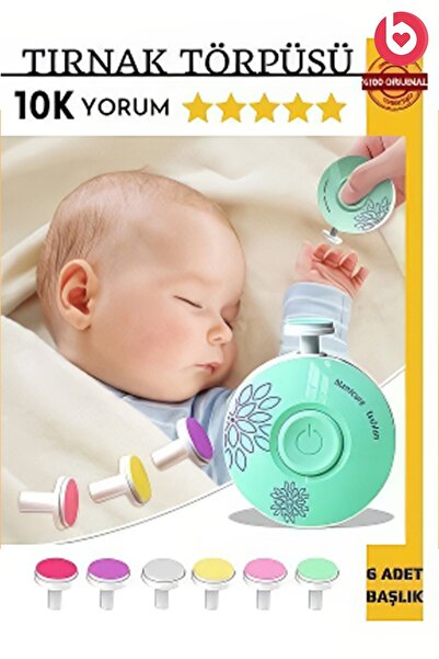 bizimevde Yenidoğan Bebek Dönerli Pilli Tırnak Kesme Törpüleme Makinası Turkuaz