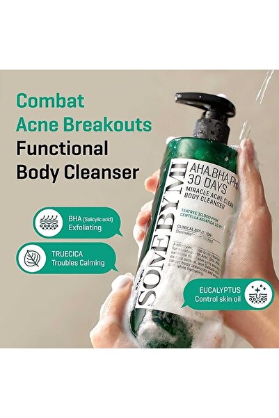 Some By Mi Korean Aha Bha Pha 30 Days Miracle Acne Clear Body Cleanser - Daily Body Wash, 400Ml
