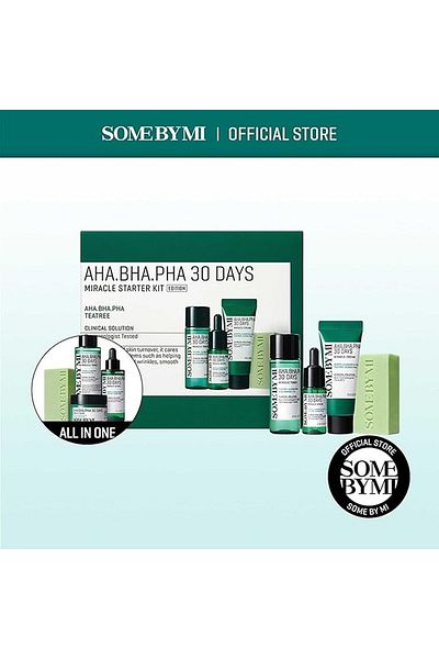 Some By Mi Korean AHA-BHA-PHA 30 Days Miracle Starter Kit - Toner + Serum + Cream + Cleansing Bar