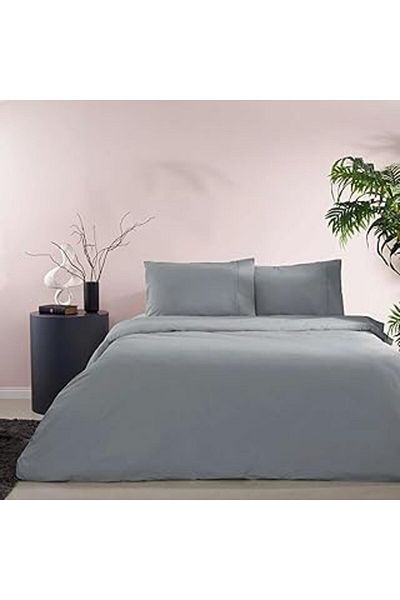 Hepta Collection Taç Cotton Rf Basic Duvet Cover Set Anthracite Single