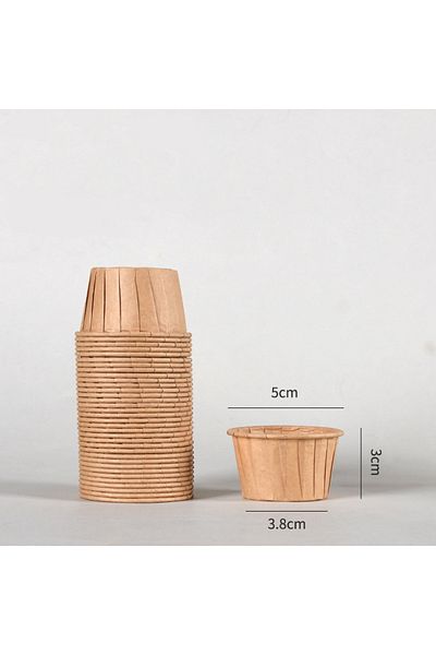 Choice6 small brown 50 pcs Small Mini Pack Muffins Cup Paper Cupcake Wrappers Baking Cups Cases Muffin Boxes
