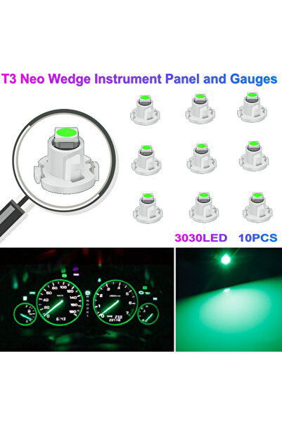 Choice5 مجموعة مصابيح LED خضراء T4.2 (10 قطع) T3 T4.2 T4.7 بتقنية Canbus 3030...