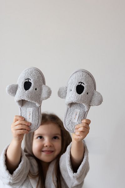 İrya Παιδικές παντόφλες σπιτιών Tiny Koala Organic Cotton Γκρι