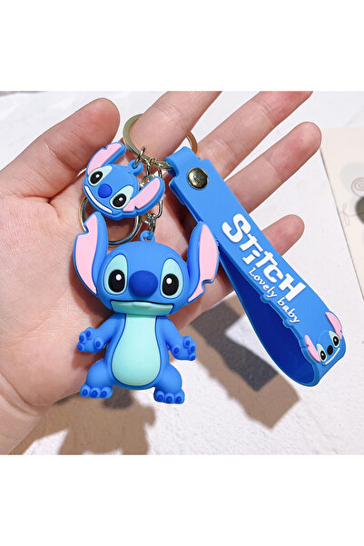 Choice1 Blue Lilo & Stitch Toys Keychian Anime Stitch Pendant Keychain Sweet Pink Angel Keychians Women Car