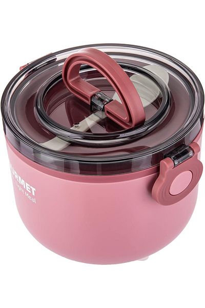 AKDC Round Lunch Box L(14CM) XW(16CM) XH(11CM) Pink