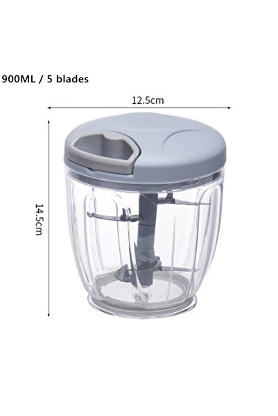 Choice1 مفرمة لحم يدوية زرقاء 900 مل 500/900 مل مفرمة ثوم وسحق يدوي ومطحنة خضراوات