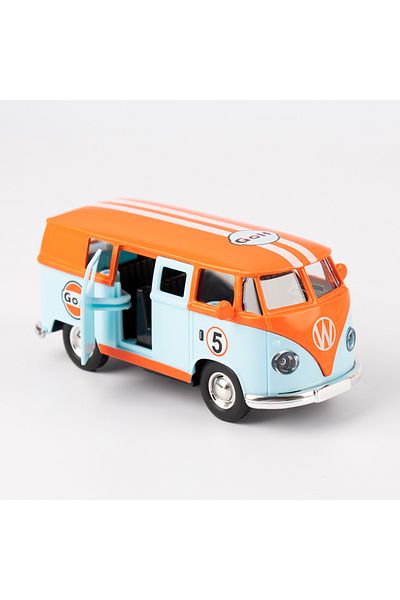 choice2 Orange 1:36 Bus Transporter Van Gulf Blue Alloy Diecast Model for Volkswagen T1 Samba Toy
