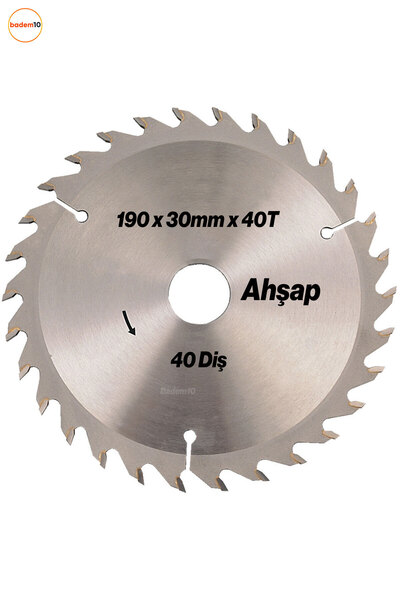 Badem10 Ahşap MDF Mobilya Tahta Sunta Dolap Kesme Testeresi Metal Elmas Daire Testere Bıçağı 190 mm 40 Diş