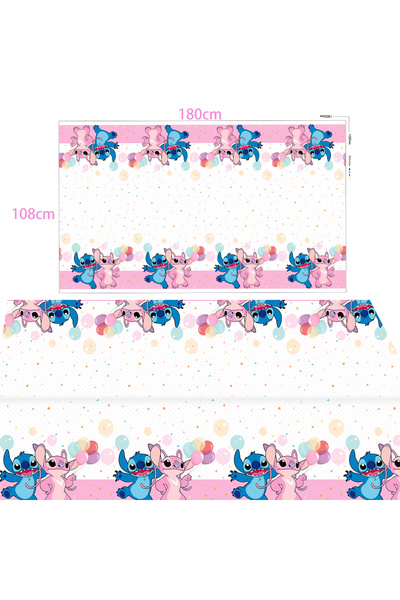 Choice 1pcs tablecloth pink Stitch Angel Birthday Party Decoration Disposable...