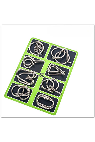 Choice مجموعة من 8 قطع من أحجيات مونتيسوري المعدنية باللون الأخضر، ألغاز تحفي...