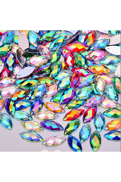 Choice3 50Pcs Mixed color AB 50 Horse Eye Hand Sewn Diamonds, AB Series 6 * 1...