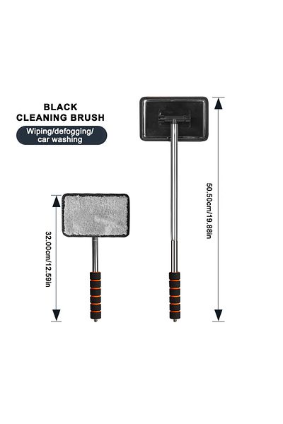 Choice Black Seametal Car Front Windshield Defogging Brush Telescopic Long Handle Car Household Glass Clean