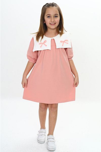 Toontoy Girl's Collar Detailed Dress