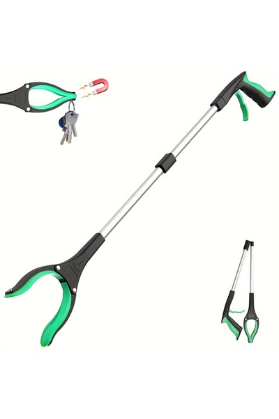 Choice1 Green Garbage Picker Gripper With 360 ° Rotating Clip, 32 Inch Lightw...