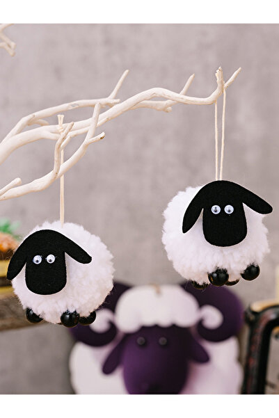 Choice1 قطعتان من زينة عيد الأضحى الصغيرة باللونين الأسود والأبيض، مقاس 6 سم،...