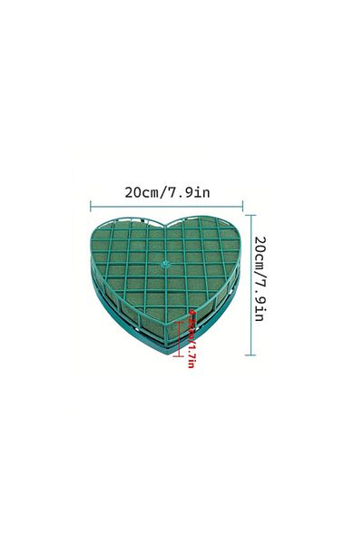 Choice 1pcs 20x20cm 1pcs Large Floral Foam Blocks Heart Shaped Floral Bricks with Suction Cup Tray Green Fl