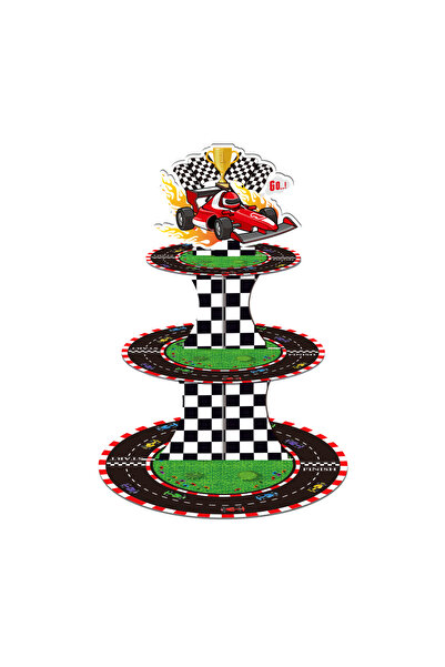 Choice1 حامل عرض كعكة حفلات لعبة سيارات السباق الكرتونية DT082 ثلاثي الطبقات،...