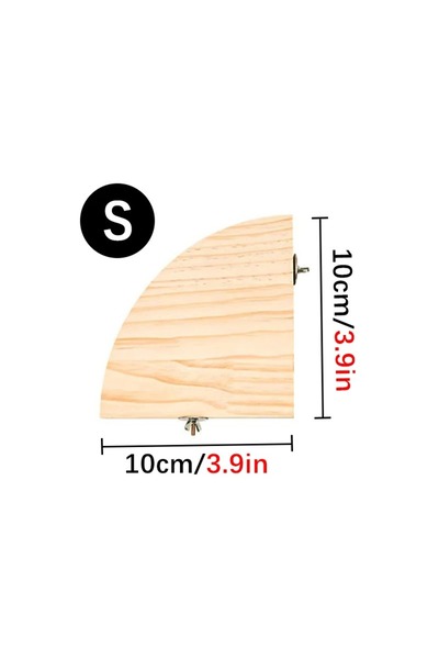 choice2 10cm Parrot Bird Wood Perch Stand Platform Rectangle Fan-shaped Shelf Stand Board Parakeet Hamster G