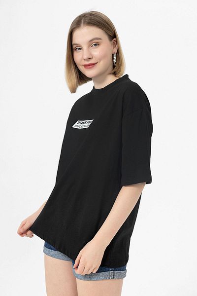ŞİMAL Tricou oversize cu imprimeu la spate pentru femei 240090   -