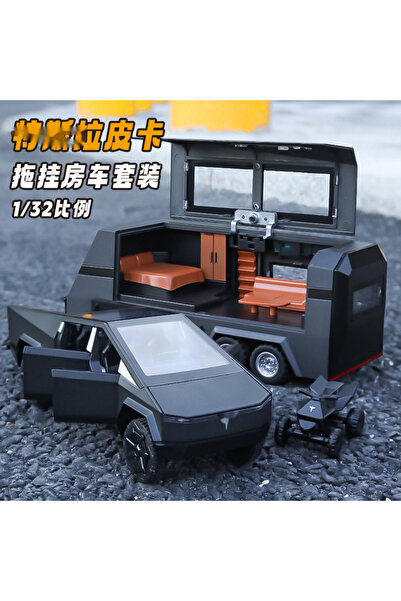 choice2 Black foambox 1/32 Tesla Cybertruck Pickup Alloy Car Model Diecasts Off-road Vehicles Truck Car Mode