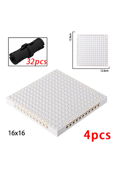 Choice4 لوحة سفلية لمكعبات بناء فن البكسل الأبيض - 4 قطع للبيع بالجملة - 65803 طوبة 16 × 16 قطعة متوافقة مع لوحة القاعدة