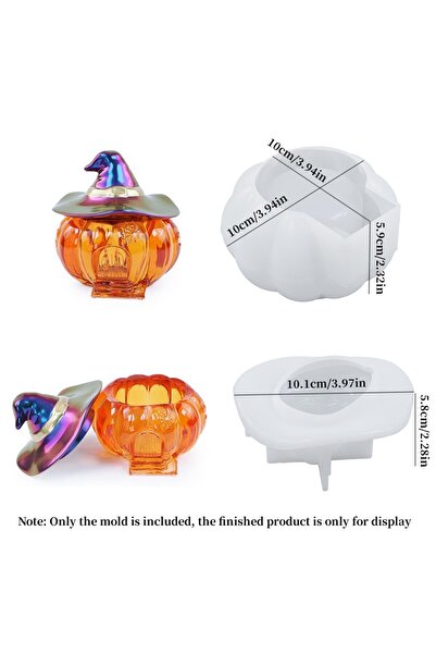 Choice1 قالب سيليكون لتخزين اليقطين على شكل قبعة للهالوين، غطاء من الراتنج ال...