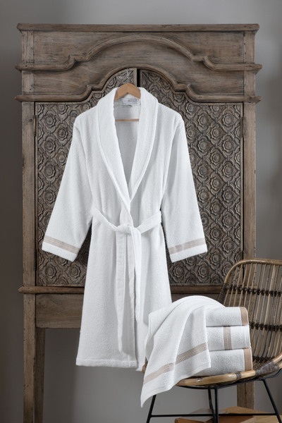 CASA LUSSO Bathrobe with Embroidered Desel
