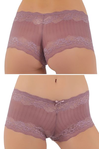 Merry Secret's Women's Lace Detailed Transparent Short Shorts Boxer