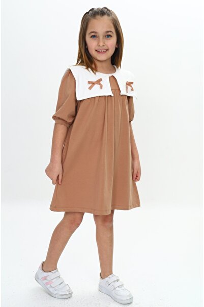 Toontoy Girl's Collar Detailed Dress