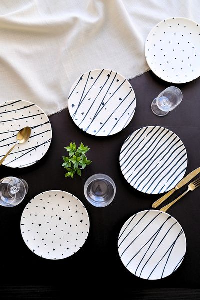 tabakevi 20cm 6-Person Porcelain Dash Cake Plate Tvl6Ptprs1108