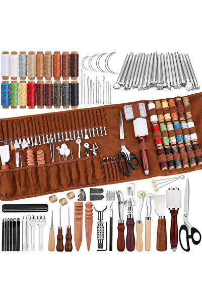 Choice1 مجموعة أدوات عمل جلدية من كرابال من النوع 1 - 92 قطعة، أدوات حرفية مع...