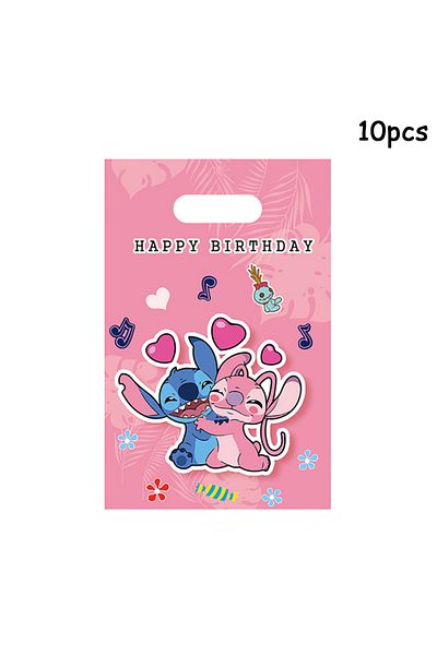 Disney 17x25cm Style C Lilo & Stitch Party Gift Bag Plastic Blue Stitch Pink Angel Goodie Gift Bags