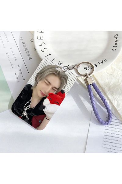 Kpop Dünyasi Stray Kids'' Hyunjin'' Hard Cover Card Holder/Keychain