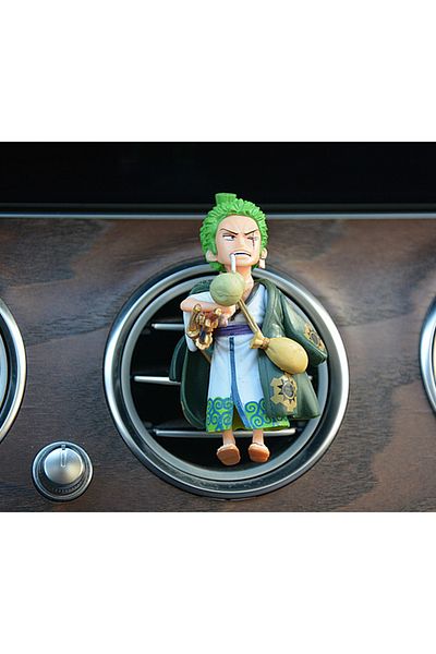 BANDAI Zoro Anime One Piece Car Air Outlet Fragrance Decoration Luffy Zoro Ace Chopper Action Figure Figuri