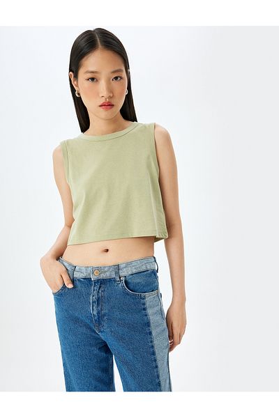Koton Sleeveless Crop Cotton Basic Women's Tank Top