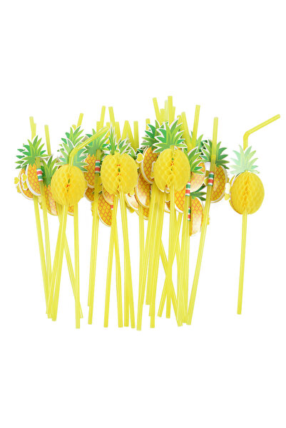 Choice 25 قطعة من الأناناس، 25 قطعة من مصاصات الشرب على شكل طائر الفلامنغو وا...