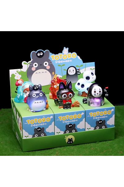 Miniso 6pcs Whole Box Kawaii Totoro Blind Box Hayao Miyazaki Anime Fairy Tale Elves Mysterious Box Anime Mo