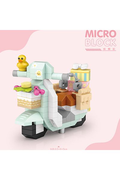 JAKI OPP BAG 140pcs NEW Cute Electric Vehicles Bicycle Motorcycle Little Yellow Duck Bear Building Blocks