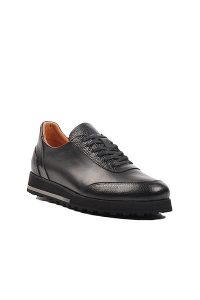 AYAKMOD Premium 6460 m Black Genuine Leather Men's Casual Shoes