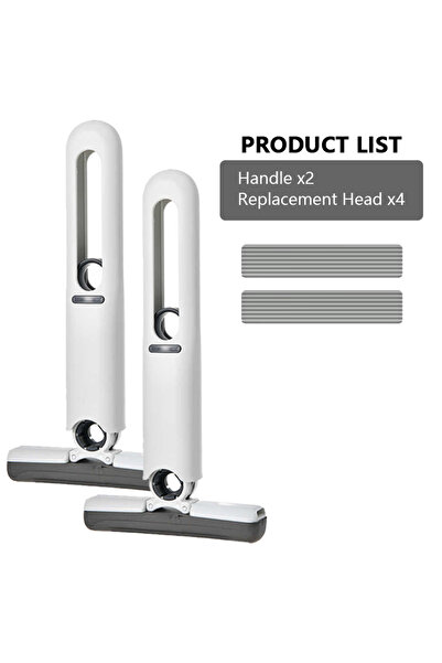 Choice6 2 Handle 4 Head Mini Mop Self Squeeze Mop Powerful Folding Household Clean Tools No Hand Wash Strong