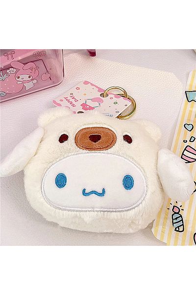 Choice Cinnamoroll Sanrio Kuromi Plush Keychain Wallet Melody Cinnamoroll Plushies Coin Purse Earphone Orga