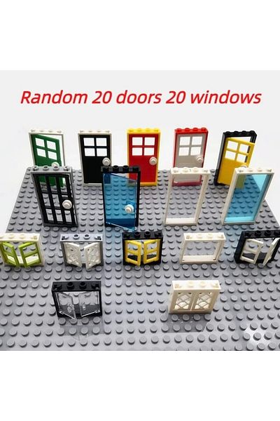 Choice 20 doors 20 windows MOC House Doors Windows Building Blocks Parts City Friends Blocks Toys Compatibl