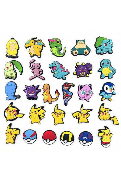Choice 20PCS 10/20/27Pcs Anime Pokemon Pikachu Shoe Charms Kawaii Charizard Squirtle Shoe Accessories Decra
