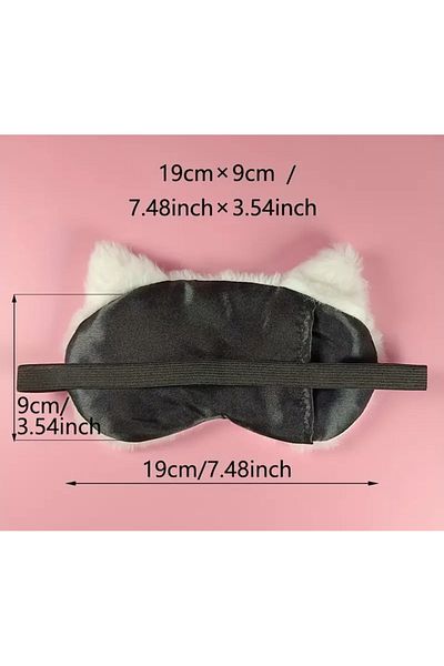 SS HOME CONCEPT Cute Kitten Plush White Sleeping Glasses, Sleeping Eye Patch