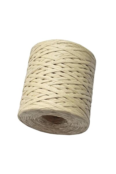 Choice شريط من ورق الرافيه باللون البيج بطول 200 متر، خيط خيطي لتغليف الهدايا...