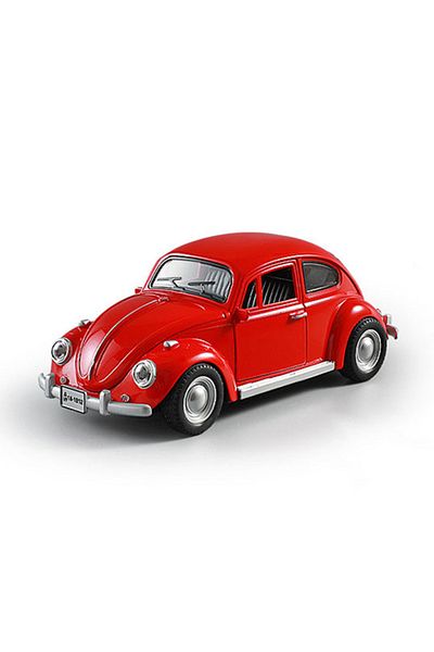 Choice Red 1:18 Scale Beetle 1955 Model Toy Cars Alloy Diecasting Doors Opened Sound Light Pull Back Miniat